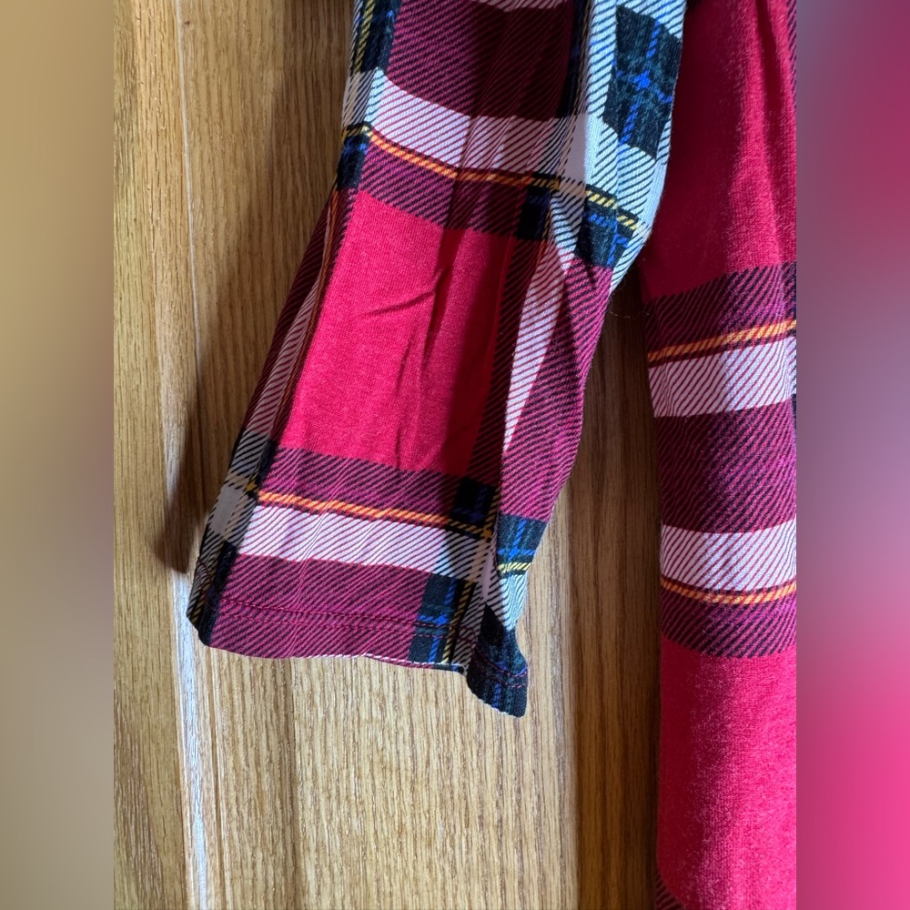Red Plaid Shirt Dress - Picture 3 of 7